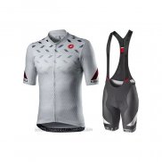 2021 Fahrradbekleidung Castelli Grau Wei Trikot Kurzarm und Tragerhose (5)